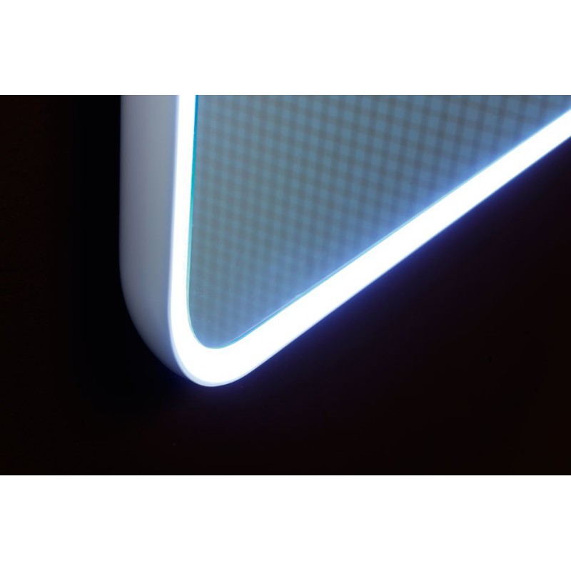 Sapho FLOAT zaoblené zrkadlo v ráme s LED osvetlením 500x700mm, biela 22571