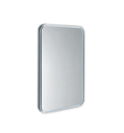 Sapho FLOAT zaoblené zrkadlo v ráme s LED osvetlením 600x800mm, biela 22572