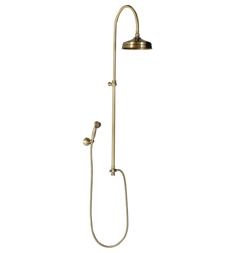 Reitano Rubinetteria ANTEA sprchový stĺp k napojeniu na batériu, hlavová, ručná sprcha, bronz SET026