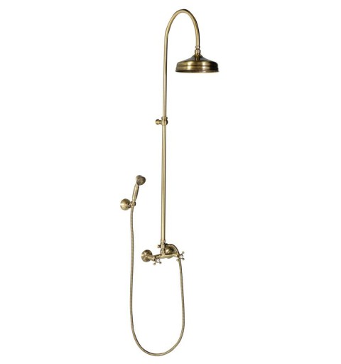 Reitano Rubinetteria ANTEA sprchový stĺp k napojeniu na batériu, hlavová, ručná sprcha, bronz SET026
