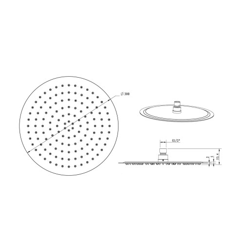 Sapho SLIM hlavová sprcha, kruh, 300mm, nerez MS573