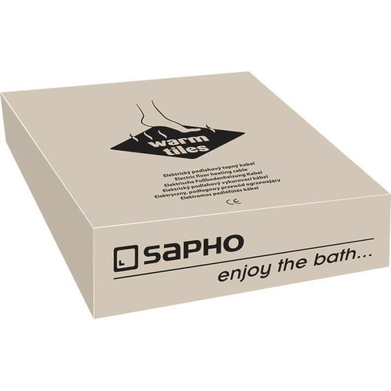 Sapho WARM TILES elektrický podlahový vykurovací kábel, 0,9-1,5m2, 200W WTC12