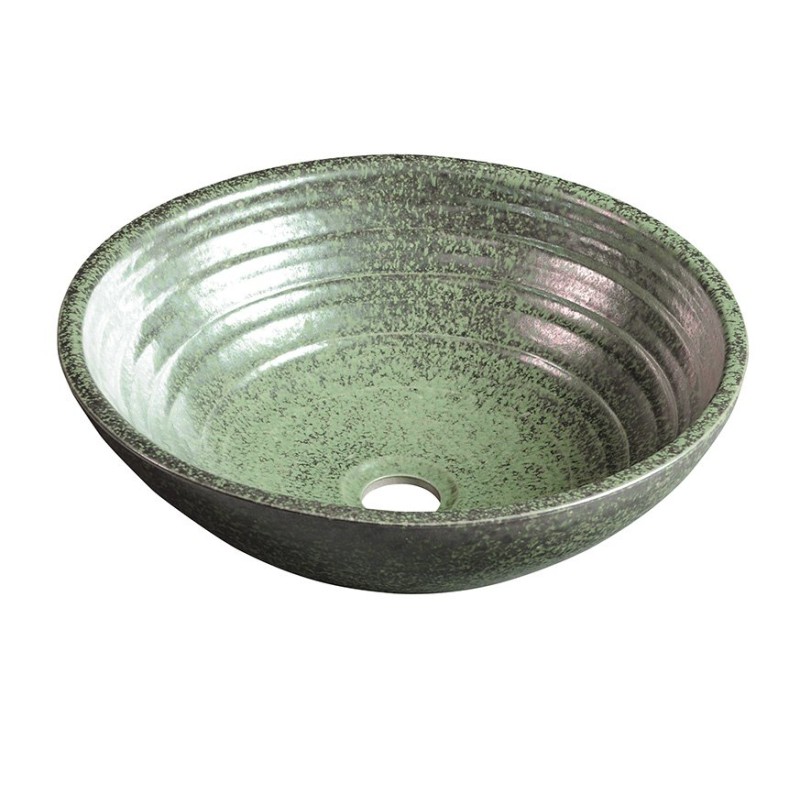 Sapho ATTILA keramické umývadlo, priemer 42,5cm, keramické, zelena meď DK006