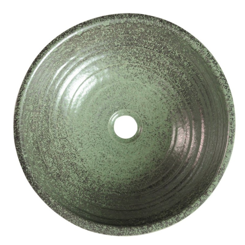 Sapho ATTILA keramické umývadlo, priemer 42,5cm, keramické, zelena meď DK006