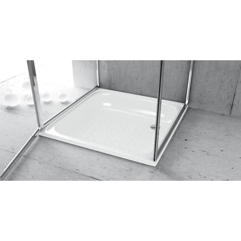AQUALINE Smaltovaná sprchovacia vanička, štvorec 80x80x16cm, biela PD80X80
