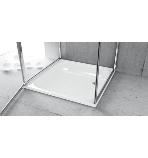 AQUALINE Smaltovaná sprchovacia vanička, štvorec 80x80x16cm, biela PD80X80