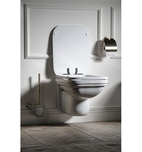 Kerasan WALDORF WC sedátko Soft Close, polyester, biela/chróm 418801
