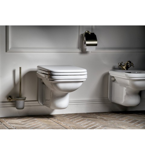 Kerasan WALDORF WC sedátko Soft Close, polyester, biela/bronz 418601