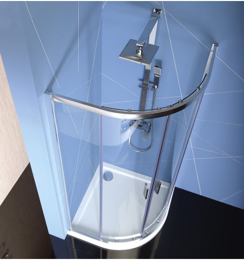 Polysan EASY LINE štvrťkruhová sprchová zástena 800x800mm, číre sklo EL2515