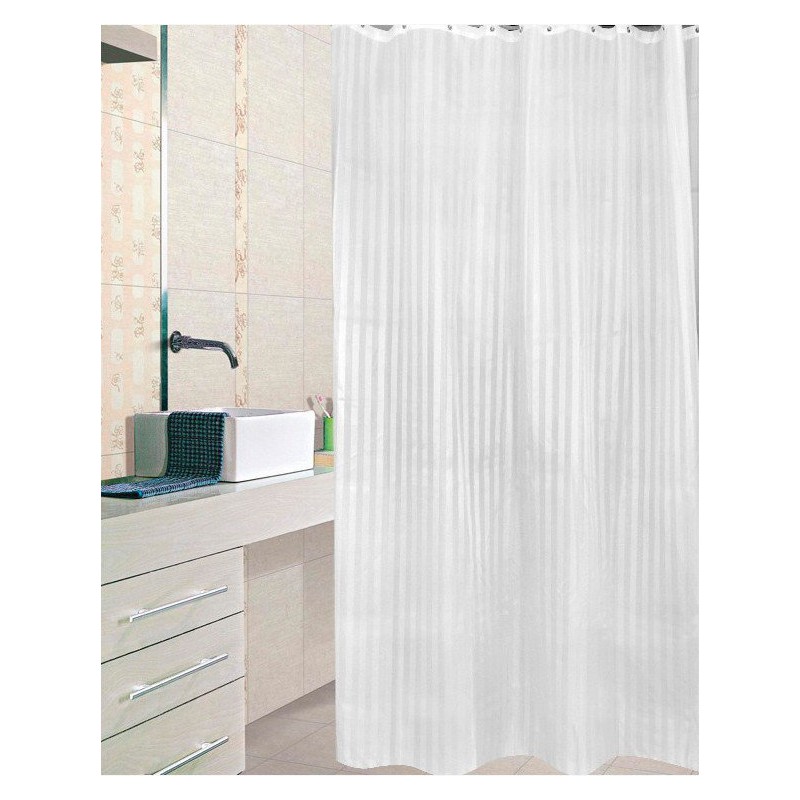 AQUALINE Sprchový záves 180x200cm, polyester, biela ZP001