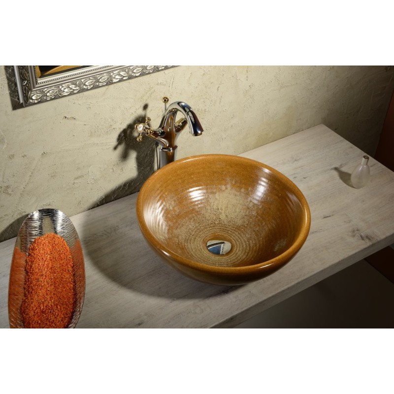 Sapho ATTILA keramické umývadlo, priemer 42,5cm,  keramické, hnedá DK009