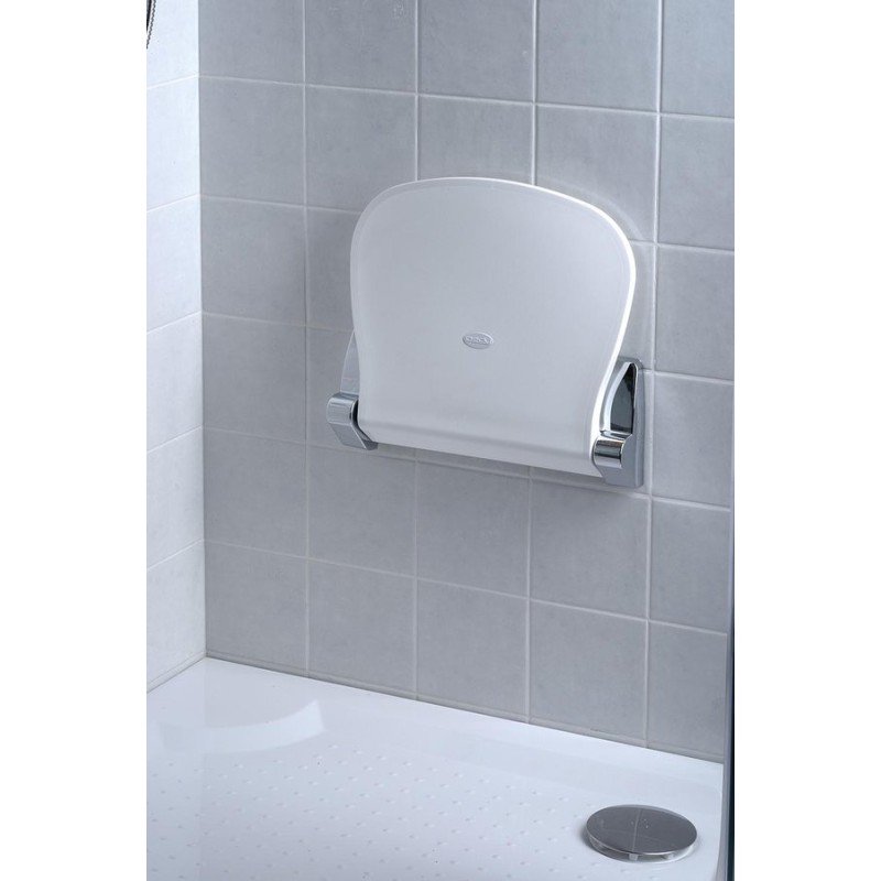 Sapho SOUND Kúpeľňové sedátko 38,5x35,4cm, sklopné, biela/chróm 2282