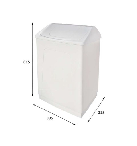 AQUALINE Odpadkový kôš výklopný, 55 l, biely plast ABS 14027