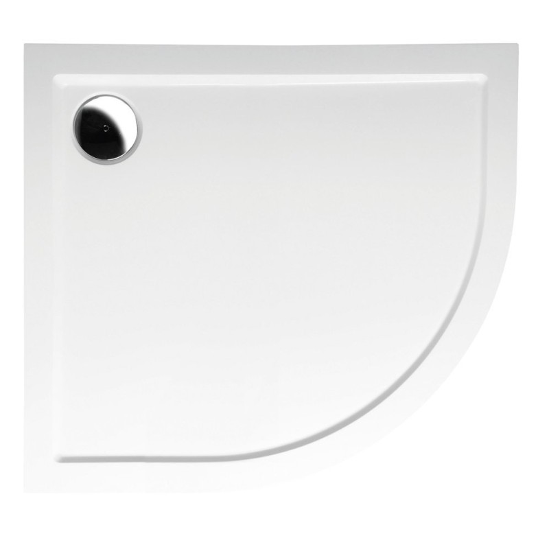 Polysan RENA L sprchová vanička z liateho mramoru, štvrťkruh 90x80x4cm, R550, ľavá, biel 72890