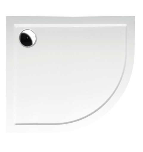 Polysan RENA L sprchová vanička z liateho mramoru, štvrťkruh 90x80x4cm, R550, ľavá, biel 72890