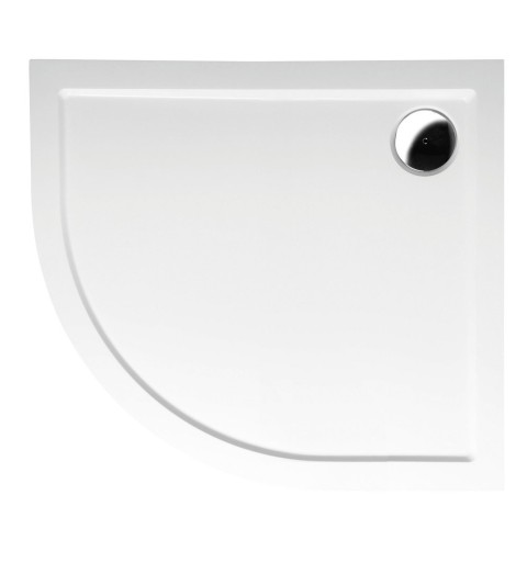 Polysan RENA R sprchová vanička z liateho mramoru, štvrťkruh 90x80x4cm, R550, pravá, bie 72891
