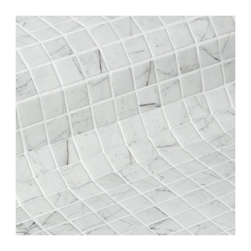 Ezarri ZEN Carrara Glass mosaic 25x25mm (plato 31,2x49,5) CARRARA