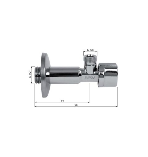 Arco Rohový ventil A-80 dlhý 1/2"x3/8" s filtrom, anticalc, chróm A-80 MAC LONG