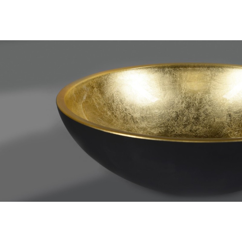 Sapho MURANO BLACK-GOLD sklenené umývadlo 40x14cm, zlata/čierna AL5318-77