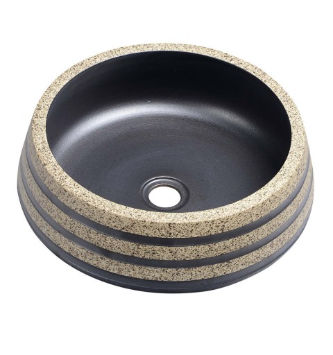 Sapho PRIORI keramické umývadlo, priemer 41cm, 15cm, čierna/kameň PI021
