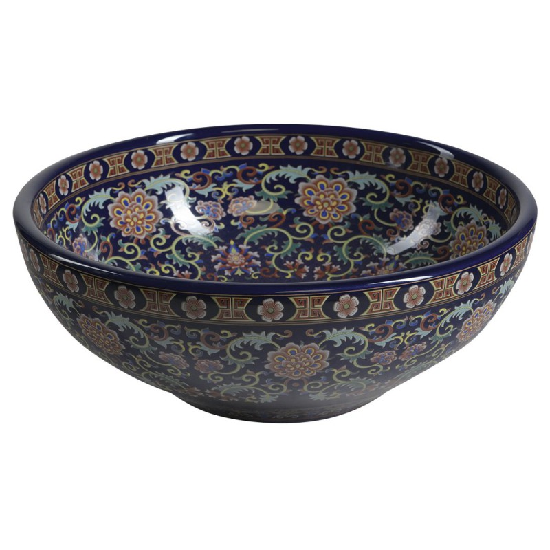 Sapho PRIORI keramické umývadlo, priemer 40,5cm, 15,5cm, fialová s ornamentami PI022