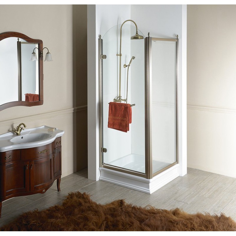 Gelco ANTIQUE sprchové dvere 800mm, číre sklo, lavé, bronz GQ1280LC