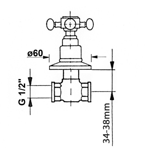 Reitano Rubinetteria ANTEA podomietkový ventil, studená, brúsený nikel 3058C