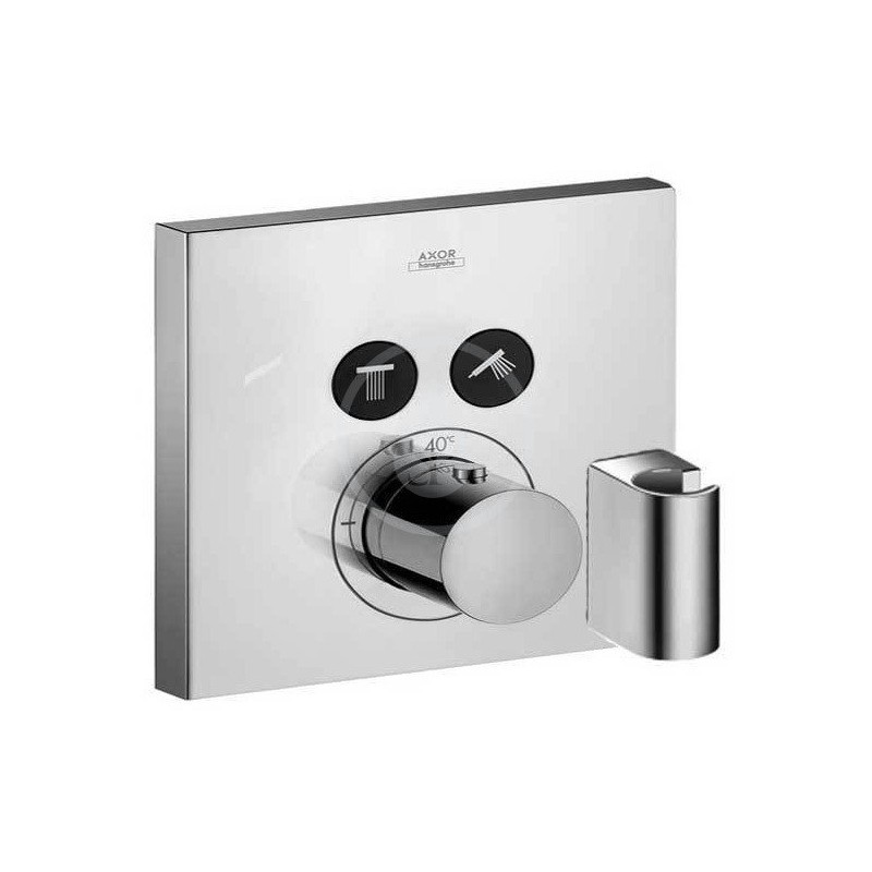 AXOR - ShowerSelect Termostat pod omítku Square pro 2 spotřebiče s jednotkou FixFit a držákem, chrom (36712000)
