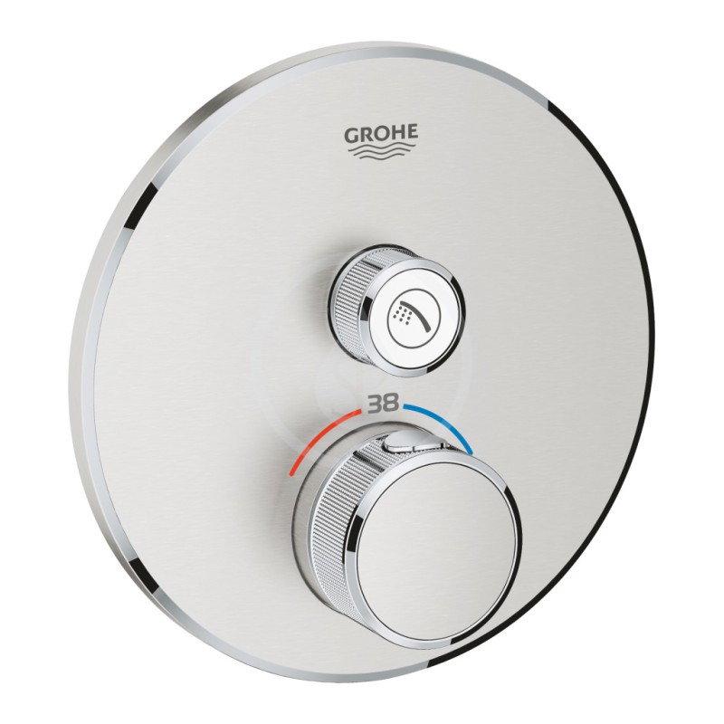 GROHE - Grohtherm SmartControl Termostatická sprchová baterie pod omítku s jedním ventilem, supersteel (29118DC0)