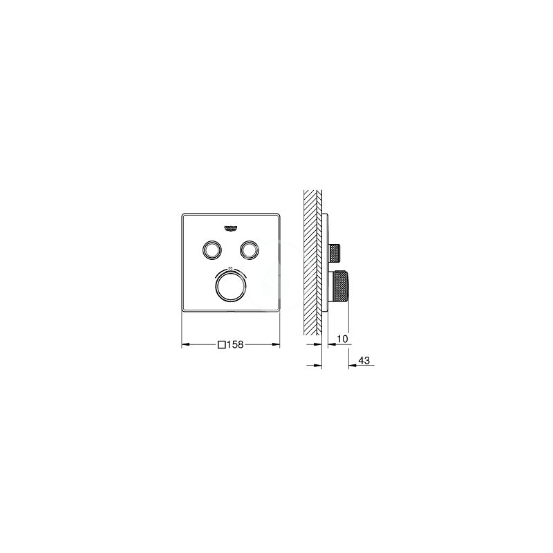 GROHE - Grohtherm SmartControl Termostatická vanová baterie pod omítku se dvěma ventily, chrom (29124000)