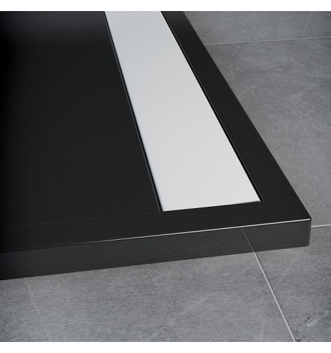 SanSwiss ILA sprchová vanička,obdélník 140x90x3,5 cm, černý granit-kryt bílý, 1400/900/35 WIA9014004154