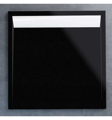 SanSwiss ILA sprchová vanička,čtverec 90x90x3 cm, černý granit-kryt bílý, 900//30 WIQ09004154