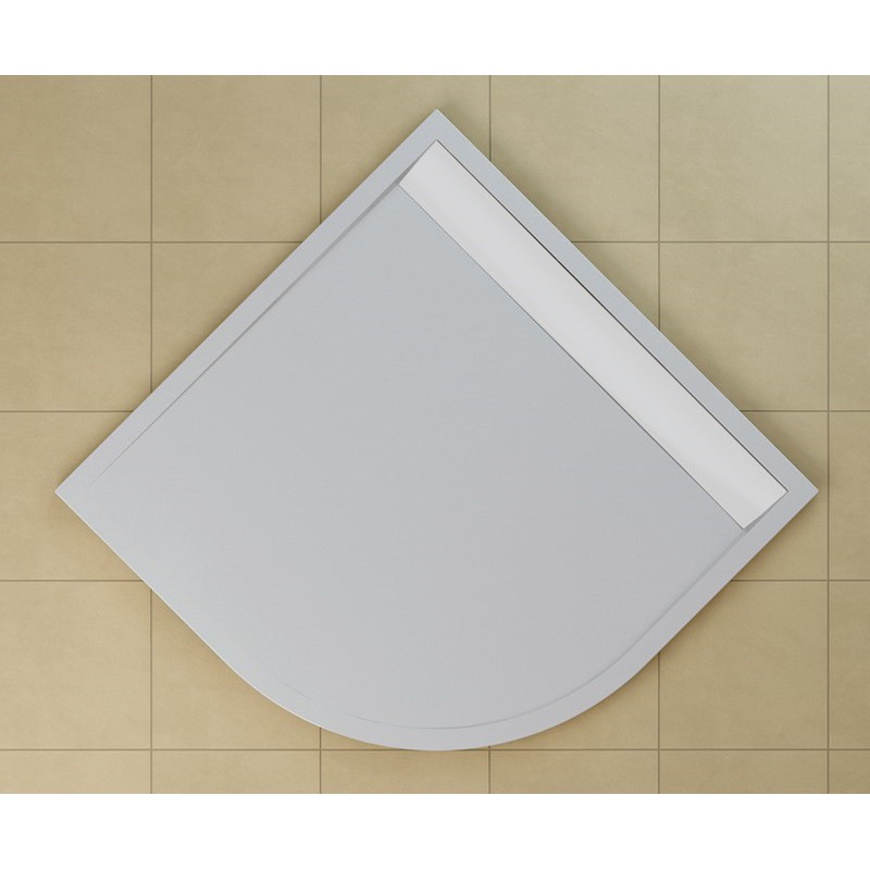 SanSwiss ILA sprchová vanička,čtvrtkruh R550 80x80x3 cm, bílá-kryt bílý, 800//30 WIR550800404