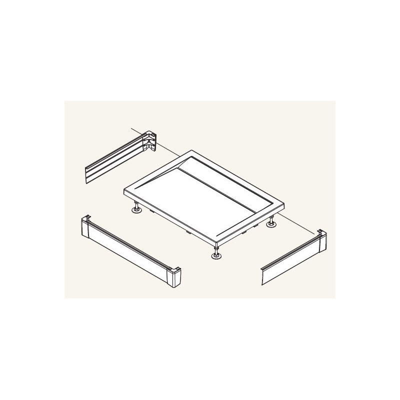 SanSwiss ILA Hliníkový panel pro obdél. vaničku-U panel,1200/800/95,04-bílá PWIU801208004