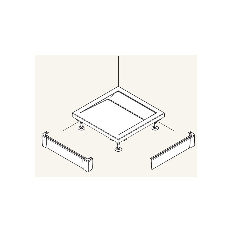 SanSwiss ILA Hliníkový panel pro obdél. vaničku -L panel ,800/95,50-ALUCR (PWIL08008050)