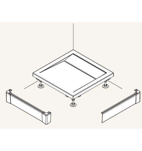 SanSwiss ILA Hliníkový panel pro obdél. vaničku -L panel ,800/95,04-bílá (PWIL08008004)