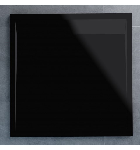 SanSwiss ILA sprchová vanička,čtverec 90x90x3 cm, černý granit-kryt černý matný, 900//30 WIQ09006154