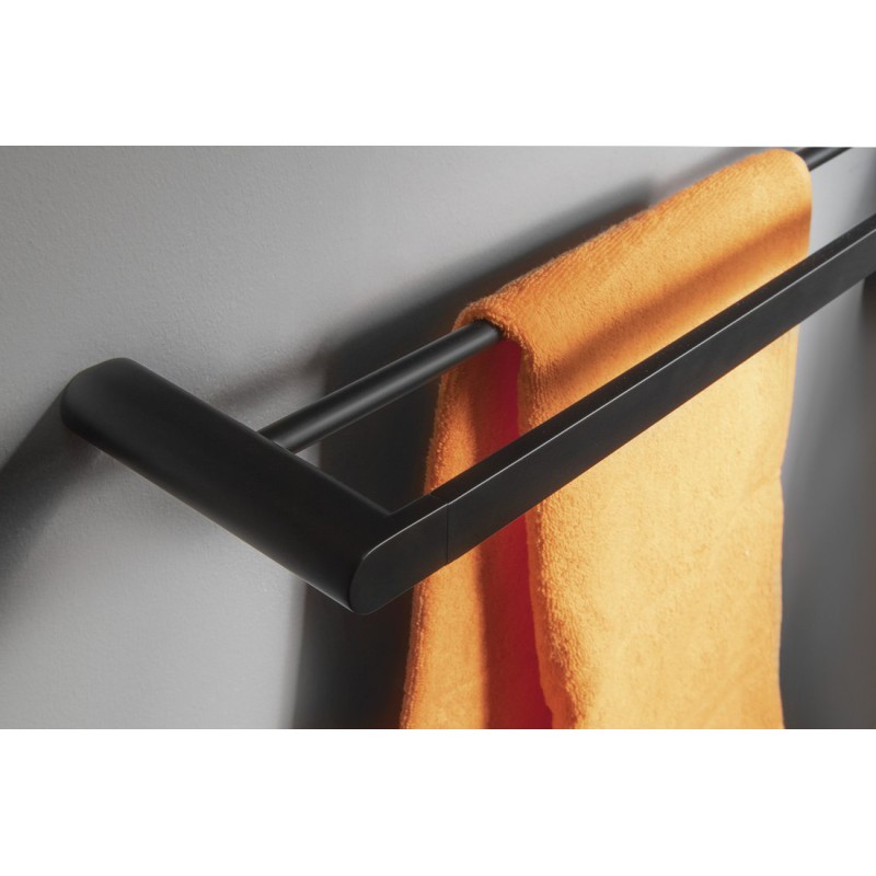 Sapho FLORI držiak uterákov dvojitý 600x127mm, čierný RF011/15