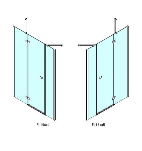 Polysan FORTIS LINE sprchové dvere do niky 1500 mm, číre sklo, pravé FL1515R