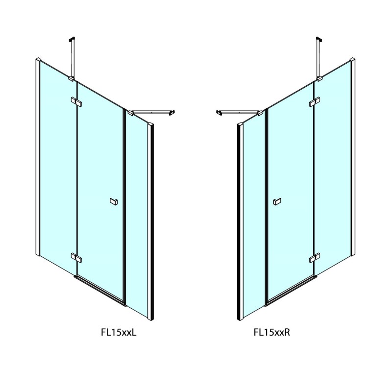 Polysan FORTIS LINE sprchové dvere do niky 1400 mm, číre sklo, pravé FL1514R