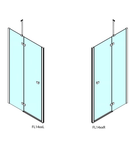 Polysan FORTIS LINE sprchové dvere do niky 900 mm, číre sklo, pravé FL1490R