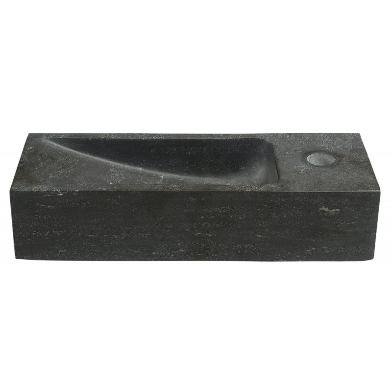 Sapho BLOK kamenné umývadlo 38x8x14 cm, čierny Antracit 2401-31