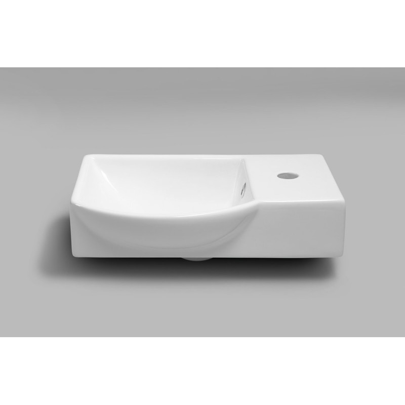Sapho LITOS keramické umývadlo pravé, 45x32 cm, biela 4079