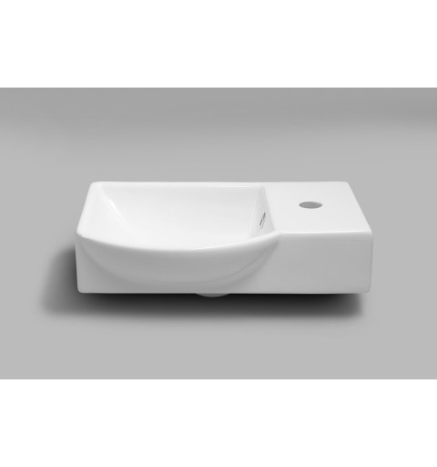 Sapho LITOS keramické umývadlo pravé, 45x32 cm, biela 4079