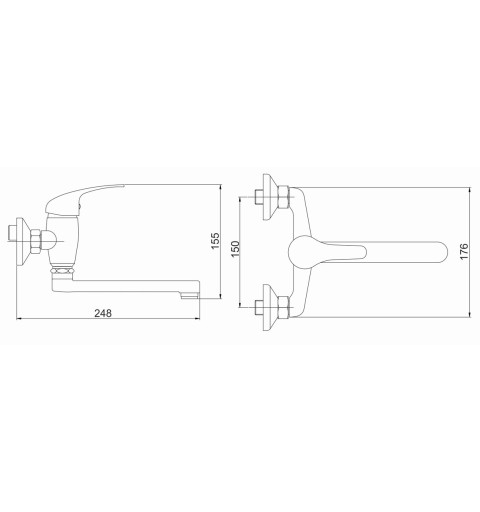 NOVASERVIS Umývadlová drezová batéria 150 mm Titania Iris chróm 92076,0