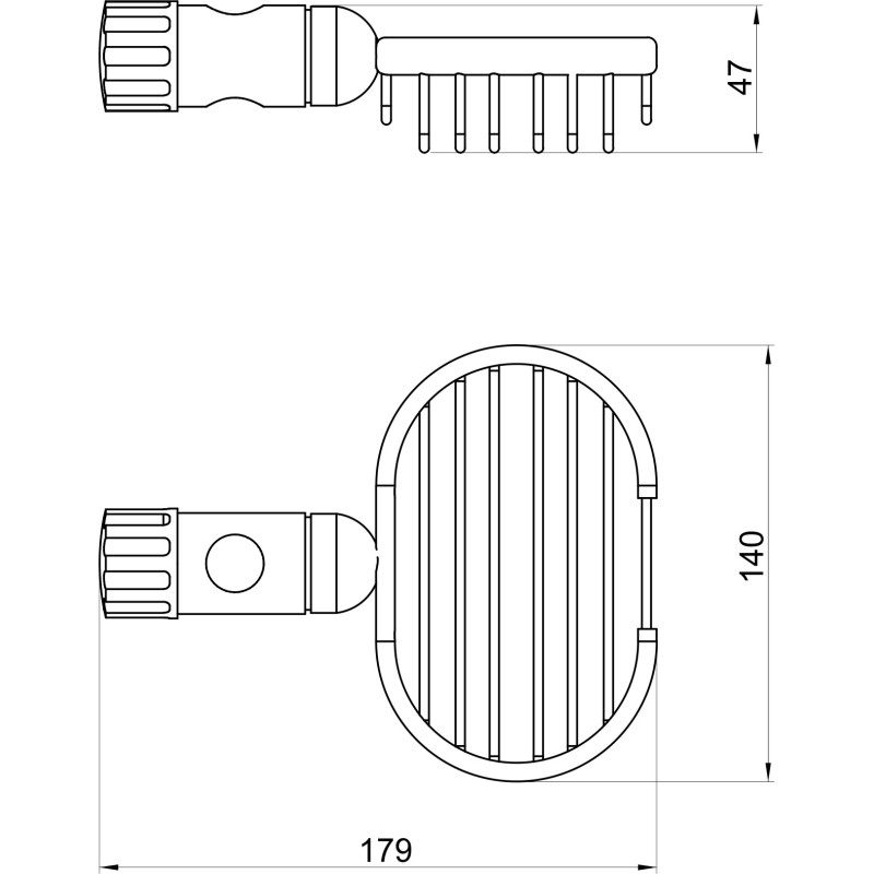 Novaservis Drôtený program - Mydlovnička na posuvnú tyč, 140 mm x 90 mm, chróm 6080,0