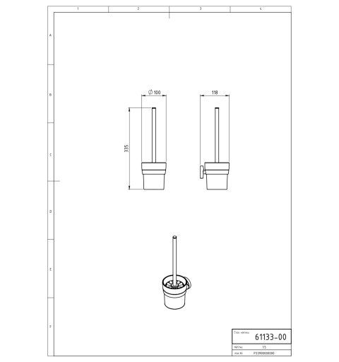 NOVASERVIS WC kefa Metalia 11 chróm-čierna 0133,05
