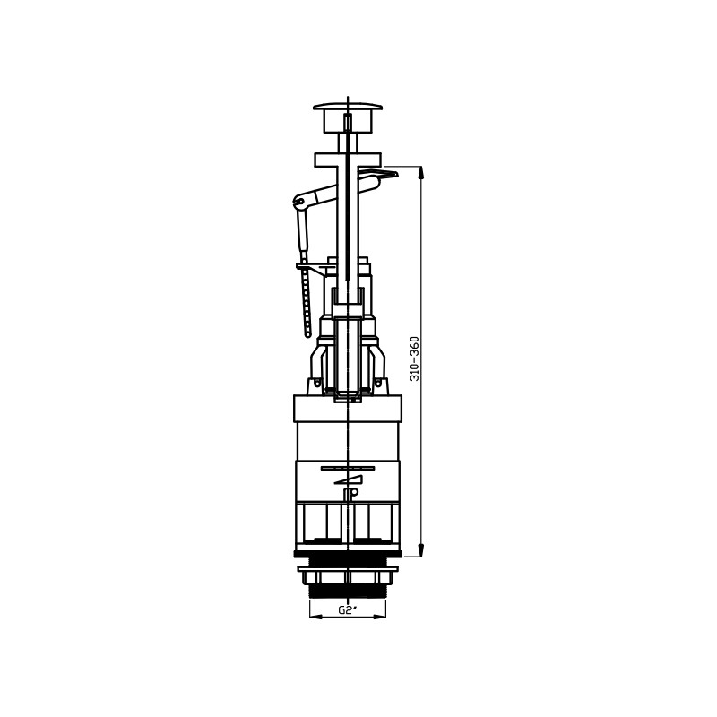 NOVASERVIS Vypúšťací ventil jednotlačítko plast 495,P