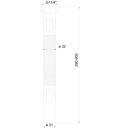 NOVASERVIS Flexi pripojenie 6/4" x 40 mm s plastovou matkou 446,P