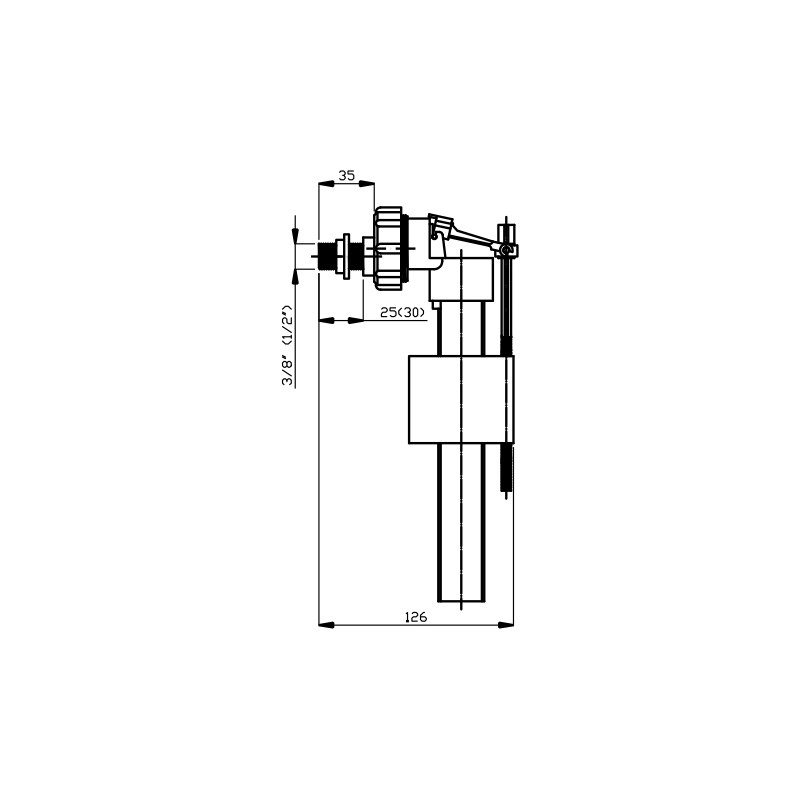 NOVASERVIS Napúšťací ventil bočný univerzálny 3/8 "+ 1/2" plast  490,P